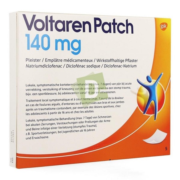 Voltaren 140 mg x 5 Patch : Anti-inflammatoires et analgésiques