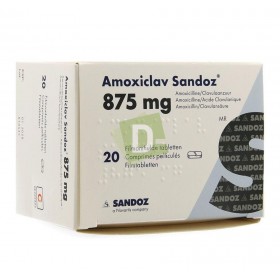 Amoxiclav Sandoz 875 mg x 20 Comprimés pelliculés