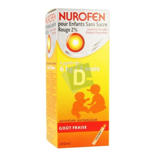 Nurofen 2 Ibuprofen Orange Syrup Without Sugar 0ml Imported Products Kinshasa