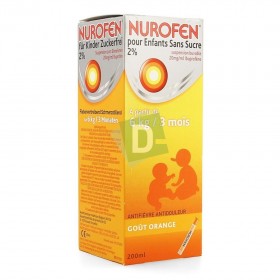 Nurofen 2% (Ibuprofène) Sirop Orange Sans Sucre 200 ml
