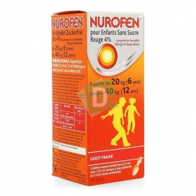 Nurofen 4% (Ibuprofène) Enfant Sirop Rouge Sans Sucre 150 ml