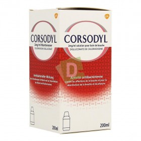 Corsodyl 2 mg / ml Bain de Bouche 200 ml