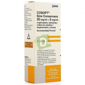 Cosopt (Dorzolamide + Timolol) Sine Conservans Collyre Gouttes 10 ml